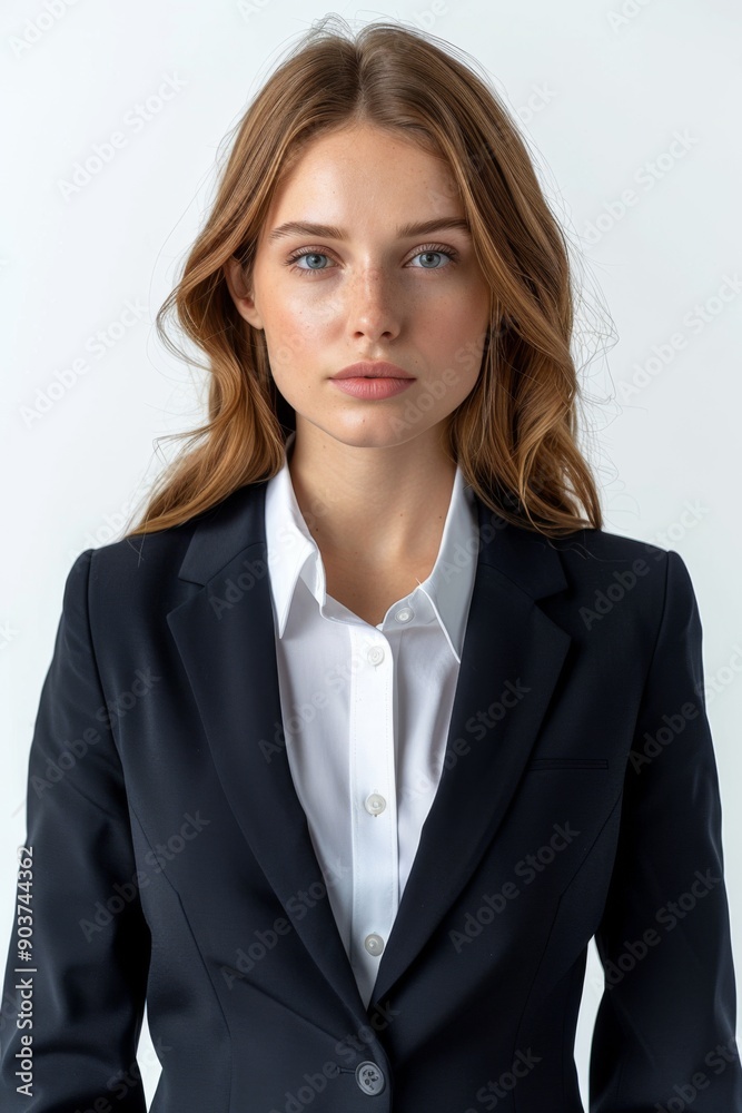 A businesswoman wearing formal suit isolated created with Generative AI A businesswoman wearing formal suit isolated created with Generative AI