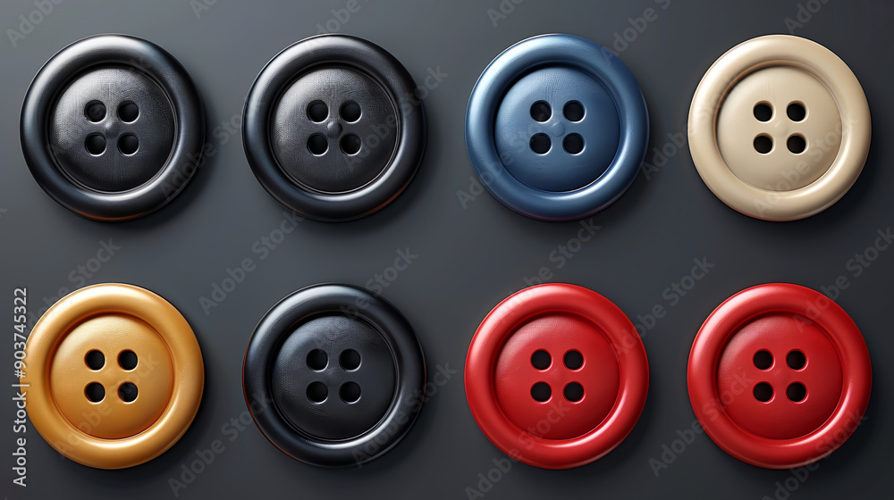 set of buttons lying on a dark background representing the concept of minimalism set of buttons lying on a dark background representing the concept of minimalism
