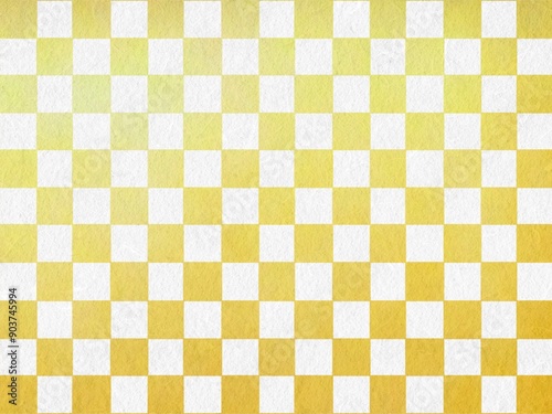 フェルト素材のような金の市松模様のテクスチャ背景イラスト