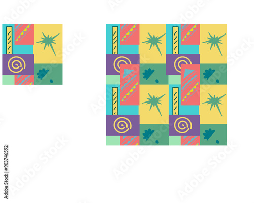 seamless non-standard abstract pattern in summer bright colors, nice print 