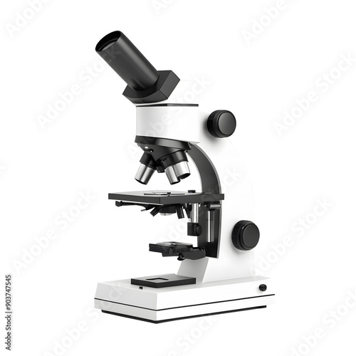 3D rendering of microscope isolated on transparent background