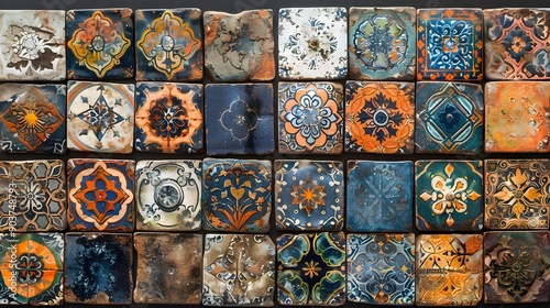 Vibrant Collection of Decorative Tiles Showcasing Intricate Patterns and Colors