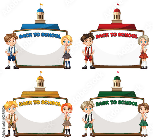 Back to School Kids Illustration