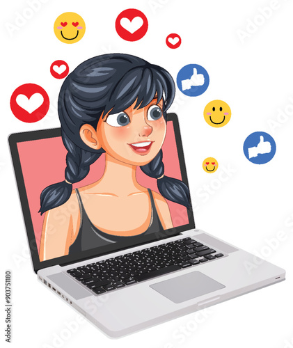 Girl Engaging in Social Media