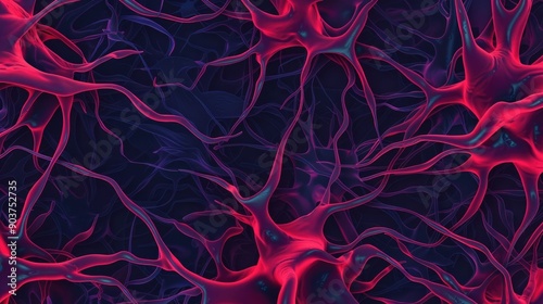 A showcasing the complex neural patterns and interconnected structures representing the advanced and futuristic technological visualization of the brain s electrochemical communication systems