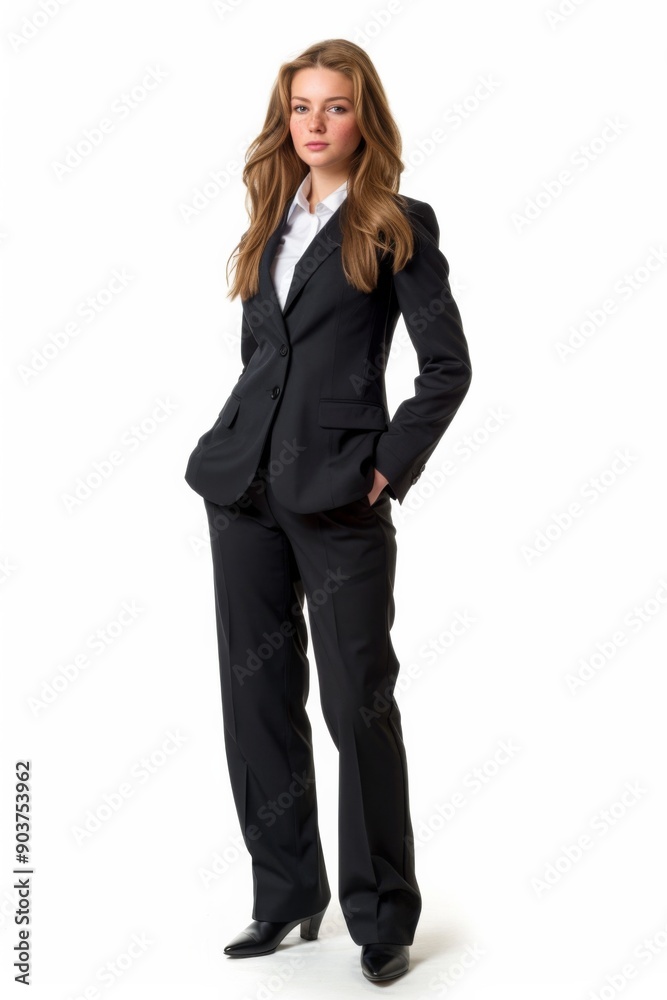 A businesswoman wearing formal suit isolated created with Generative AI A businesswoman wearing formal suit isolated created with Generative AI