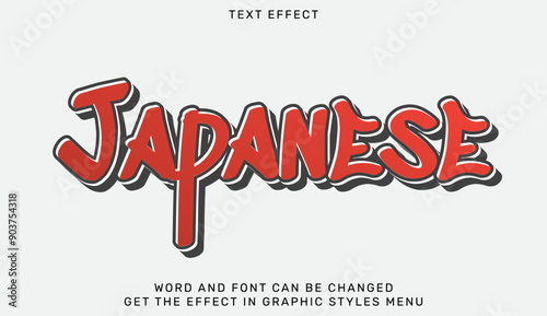 Japanese text effect template in 3d design