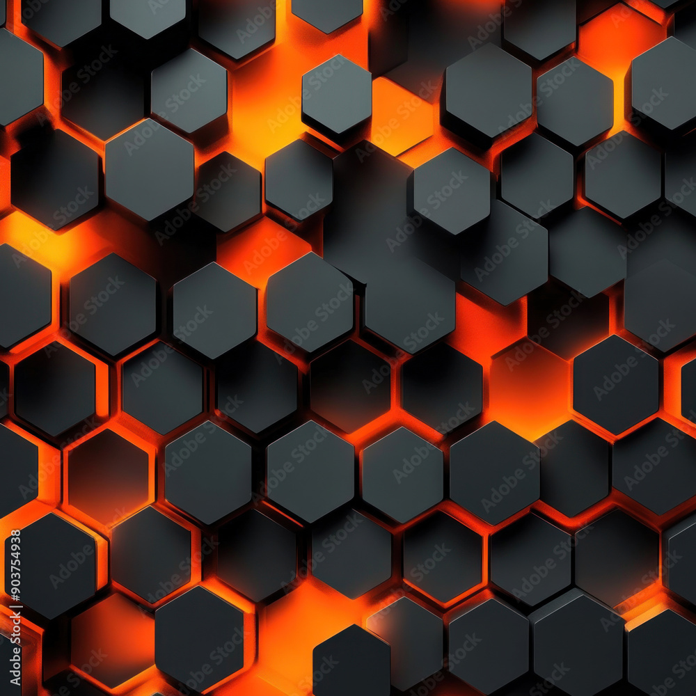 abstract hexagon background, abstract background , Orange and black, digital background abstract hexagon background, abstract background , Orange and black, digital background