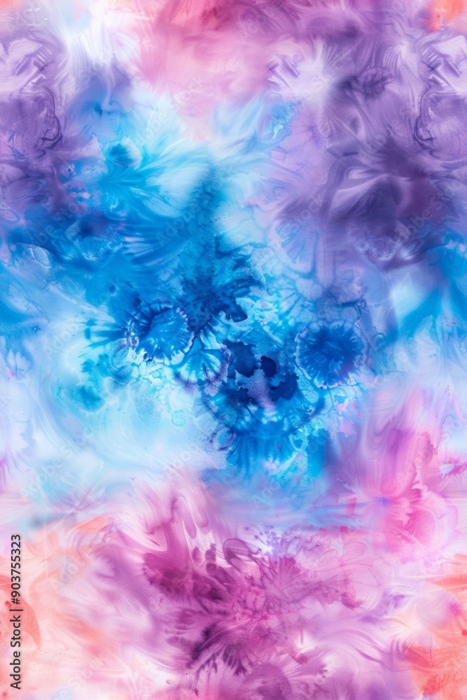 a seamless tie-dye pattern rendered in watercolor style