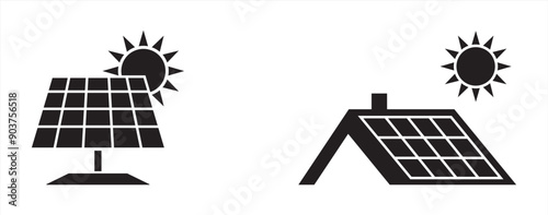 solar panel icon. energy icon vector illustration