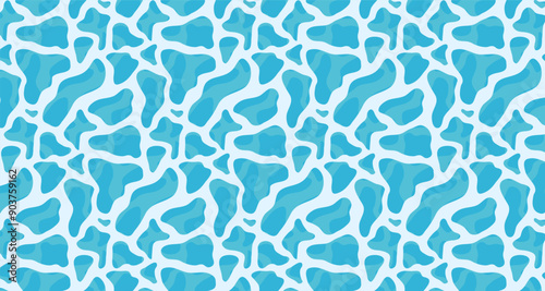Blue ocean wave. Rippled water surface with sunlight reflecting. Top view. Beach, Ocean clean and deep water. Vector illustration