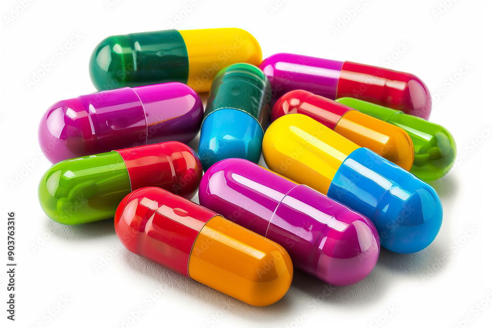 Colorful pills isolated on white background. Colorful pills isolated on white background.