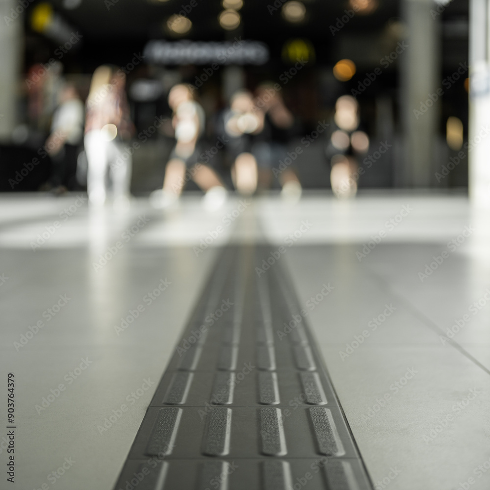 Path for the blind - road markings, airports and train stations - infrastructure for the disabled - route indication