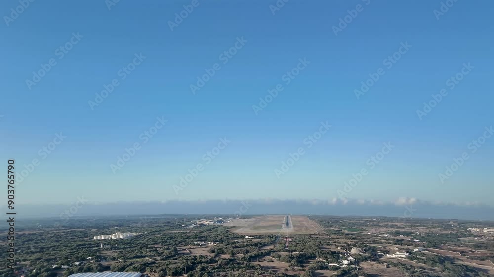 Pilot POV approaching to Menorca airport, Spain, as seen by the pilots. Splendid sunny summer day. 4K 60FPS Pilot POV approaching to Menorca airport, Spain, as seen by the pilots. Splendid sunny summer day. 4K 60FPS