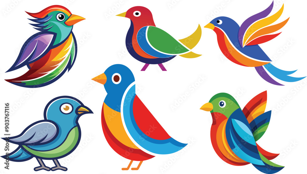Fototapeta premium bird2 colorful bird vector logo