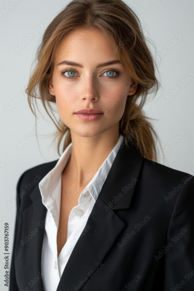 A businesswoman wearing formal suit isolated created with Generative AI A businesswoman wearing formal suit isolated created with Generative AI
