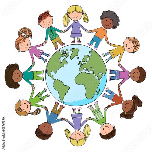 Children around the Globe as a symbol of peace Children of the World or global communication