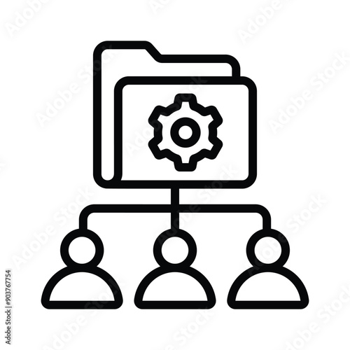 Boost efficiency and collaboration seamlessly with our teamwork management vector icon