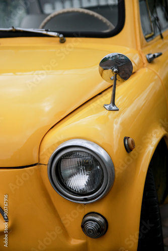  yellow retro car