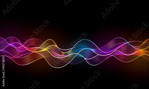 Music sound energy modern background. Equalizer volume, waveform electronic light illustration. Digital waveform voice technology. © Mark