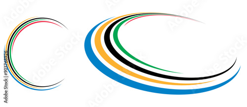 Colorful Olympic Games background or banner. Olympic modern lines with 5 correct colors.