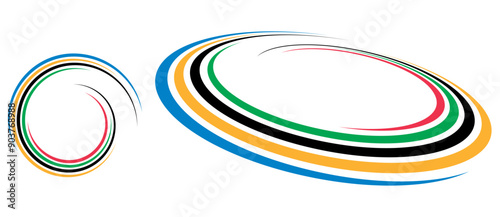 Colorful Olympic Games background or banner. Olympic modern lines with 5 correct colors.