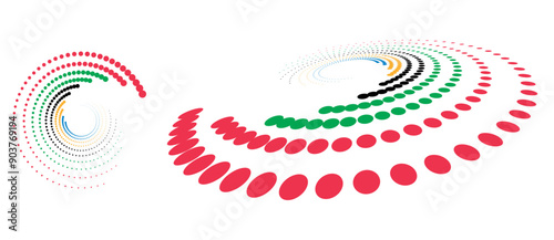 Colorful Olympic Games background or banner. Olympic modern halftone dots with 5 correct colors.