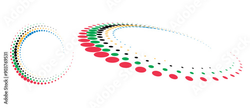 Colorful Olympic Games background or banner. Olympic modern halftone dots with 5 correct colors.