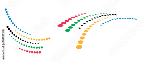 Colorful Olympic Games background or banner. Olympic modern halftone dots with 5 correct colors.
