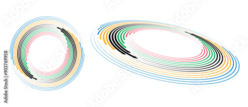 Colorful Olympic Games background or banner. Olympic modern lines with 5 correct colors.