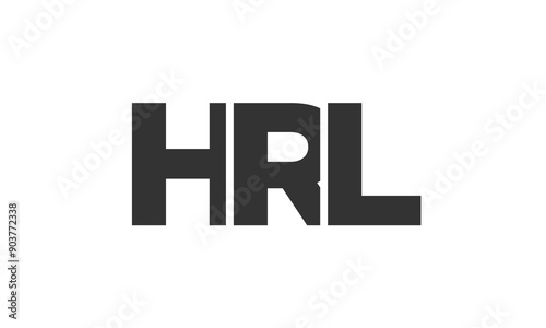 HRL logo design template with strong and modern bold text. Initial based vector logotype featuring simple and minimal typography. Trendy company identity. photo