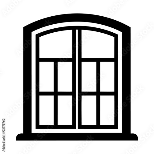 Silhouette outline closes window frame vector design © sumonbrandbd
