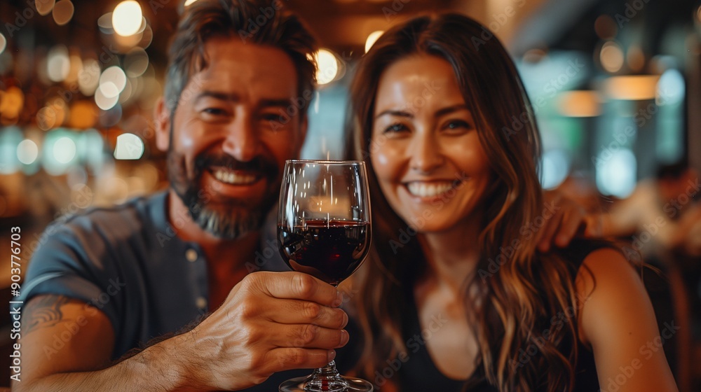 Man Holding Red Wine Glass Facing Camera, Focus on Wine Glasses Man Holding Red Wine Glass Facing Camera, Focus on Wine Glasses