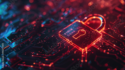 Securing the Virtual: Abstract Art of a Digital Padlock