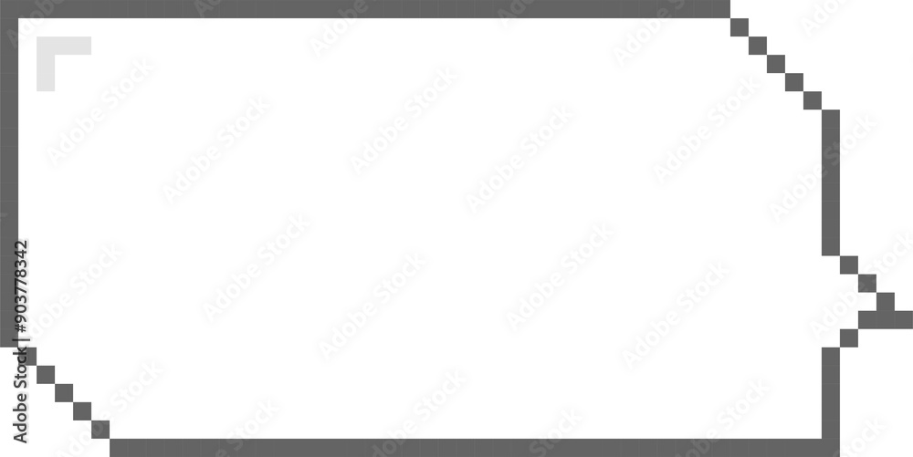 Obraz premium 8bit retro game pixel speech bubble balloon icon sticker memo keyword planner text box banner, flat png isolated transparent element design