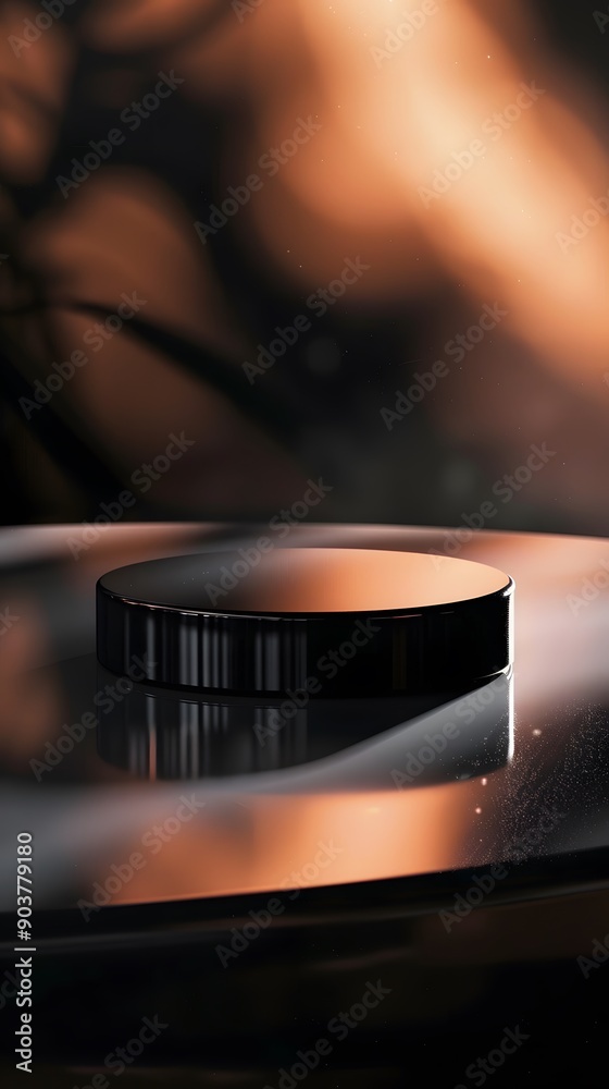 empty table with close up product display podium empty table with close up product display podium