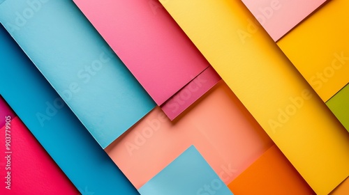 Vibrant Paper Sheets Overlapping in Various Colors and Textures photo