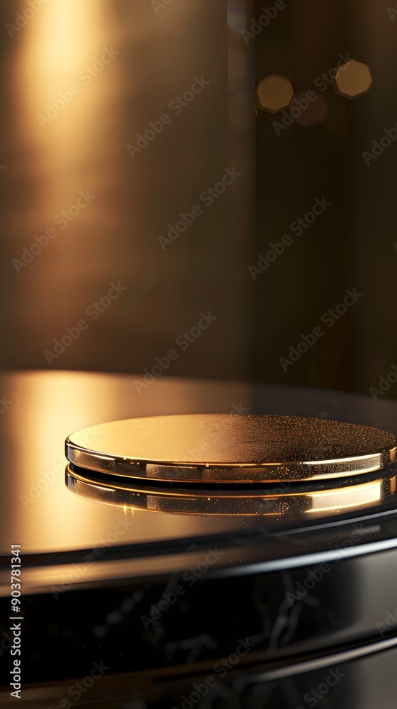 Obraz premium empty table with close up product display podium