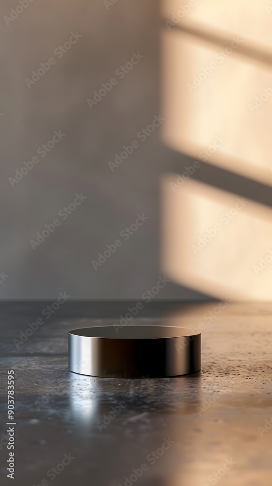 empty table with close up product display podium