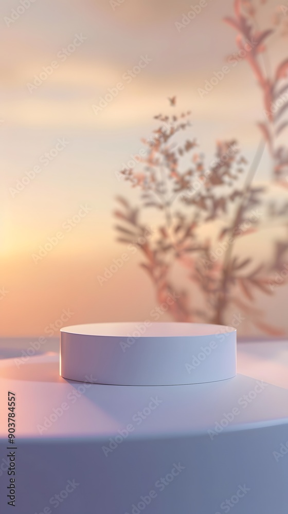 empty table with close up product display podium empty table with close up product display podium