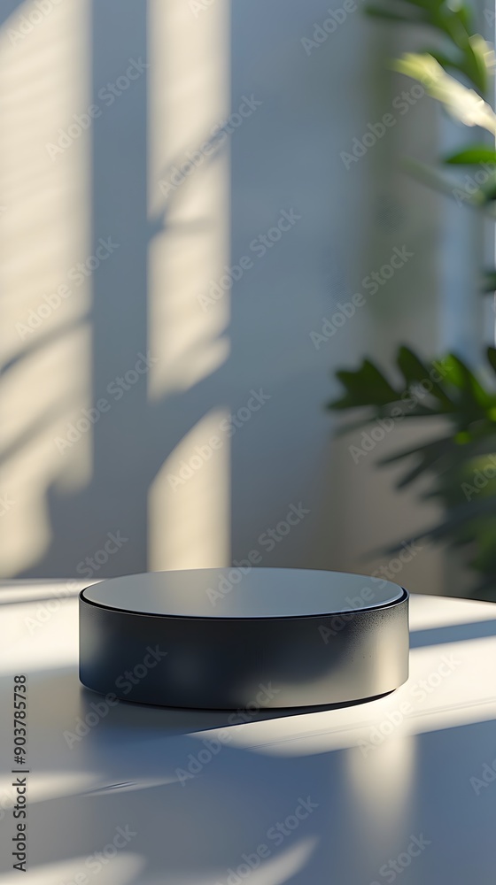 empty table with close up product display podium empty table with close up product display podium