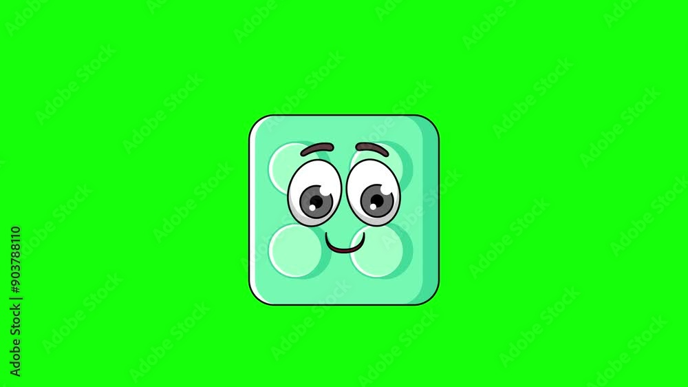 brick toy cartoon with a money face, emoji emoticon animation brick toy cartoon with a money face, emoji emoticon animation