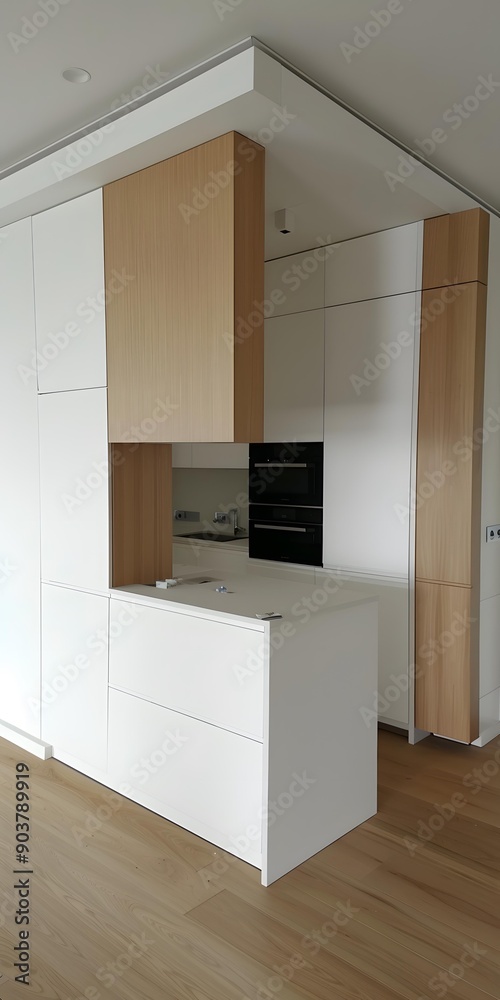 Modern Kitchen Design with White Cabinets and Wooden Accents Modern Kitchen Design with White Cabinets and Wooden Accents