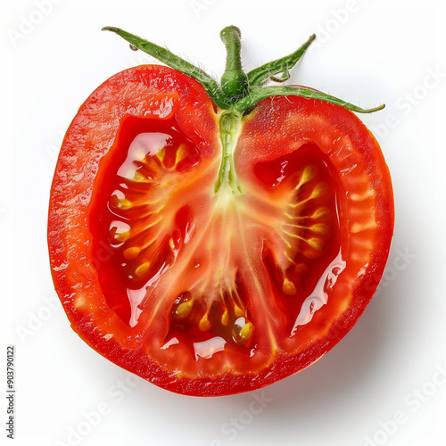 half of tomato isolated on ...