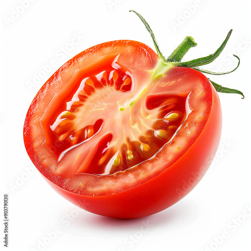 half of tomato isolated on ...