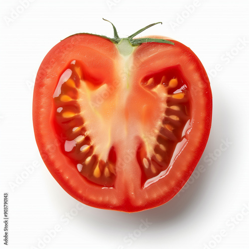 half of tomato isolated on ...