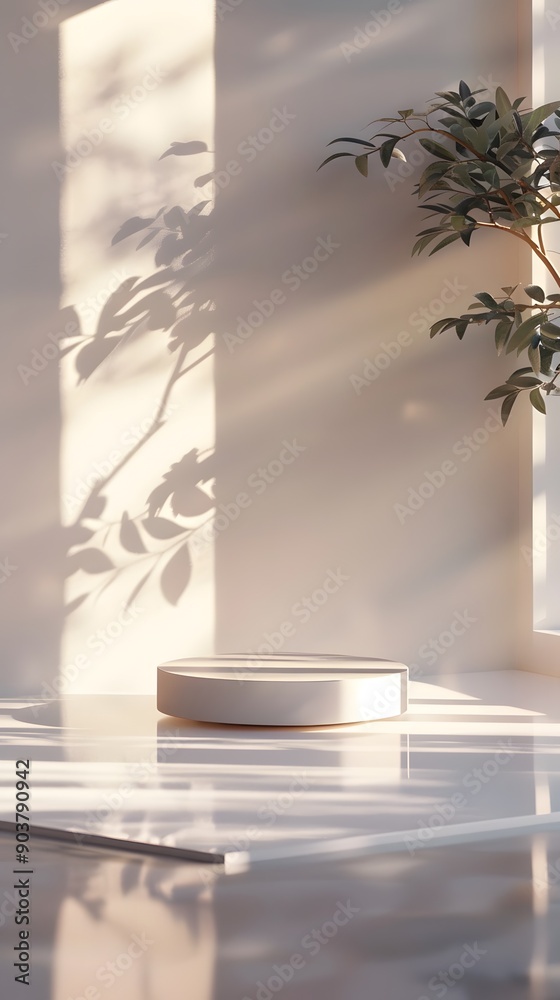interior with light close up product display podium interior with light close up product display podium