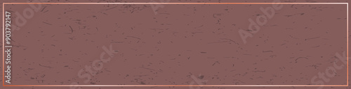 matte retro pastel brown background with frame border, flat half banner size backdrop empty for text