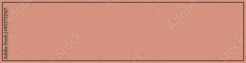 matte retro Dark Salmon background with frame border, flat half banner size backdrop empty for text