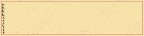 matte retro Peach Yellow background with frame border, flat half banner size backdrop empty for text